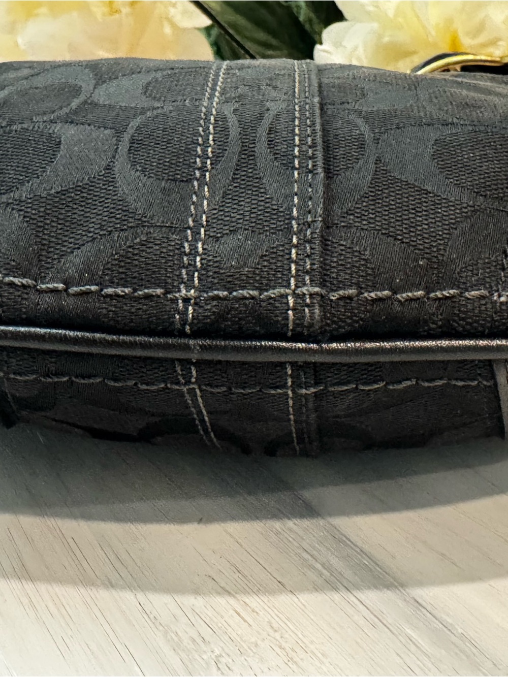 Coach Black Signature Crescent Hobo with Gold Hardware - Picture 6 of 8